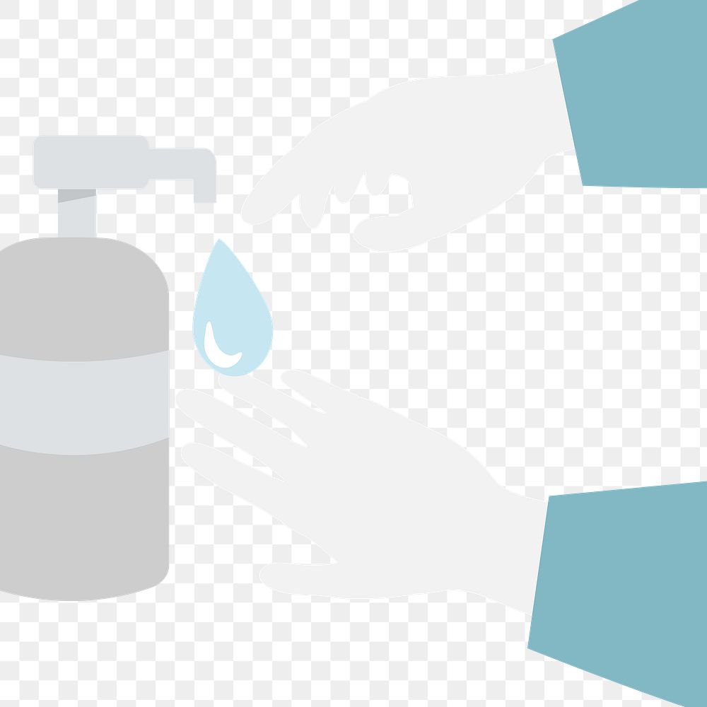 Disinfecting hands with sanitizer gel | Free PNG Sticker - rawpixel