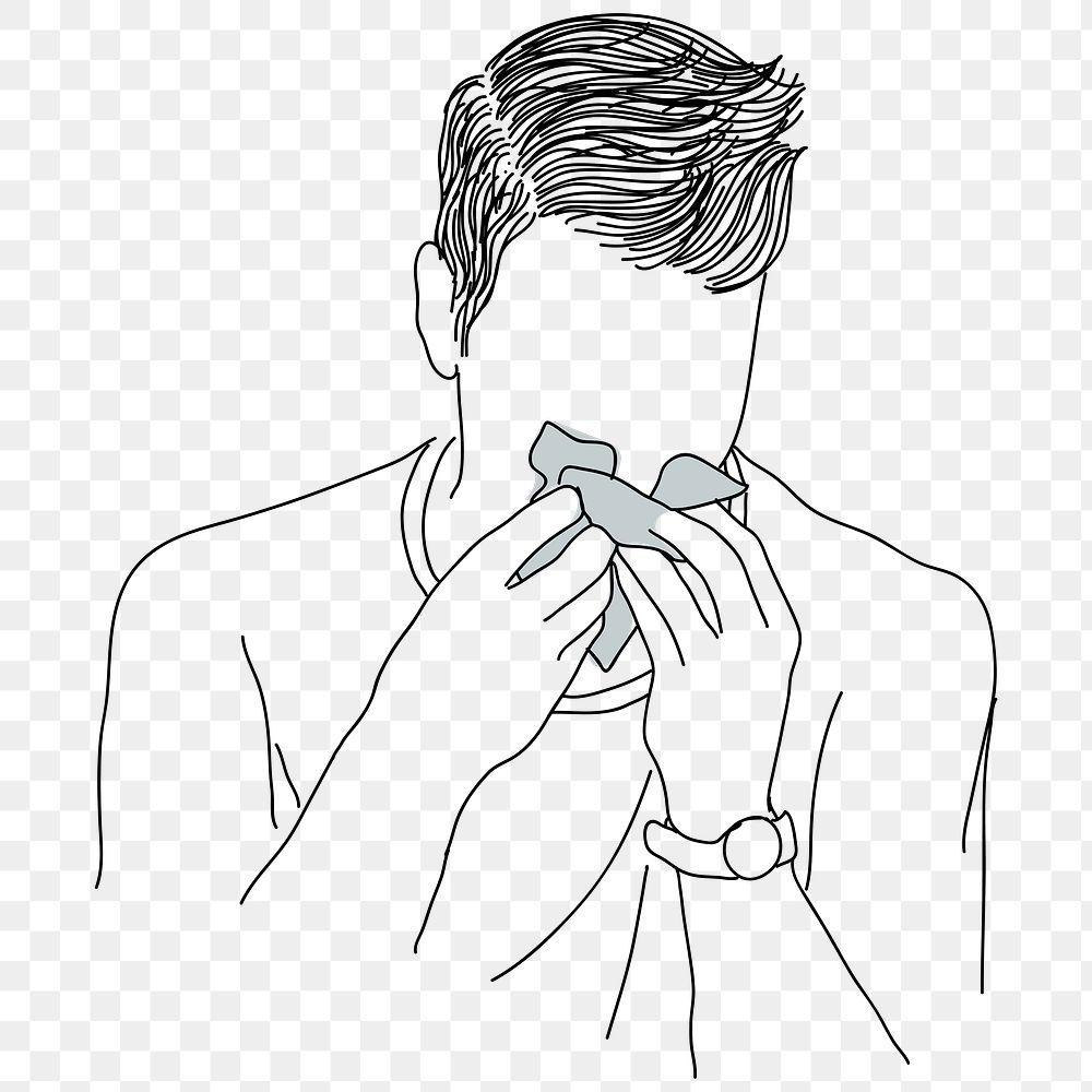 Sick man sneezing into tissue paper transparent png