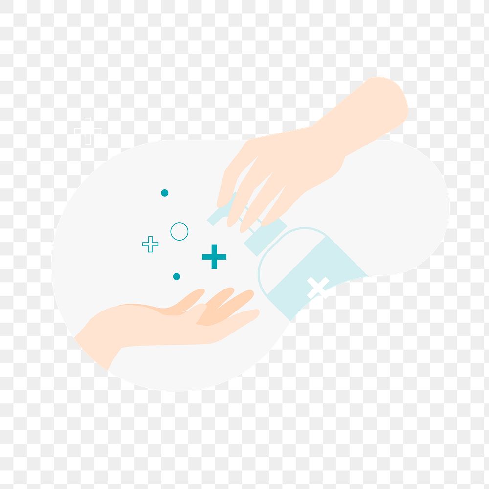 Cleaning hands with sanitizer gel to prevent Coronavirus transparent png