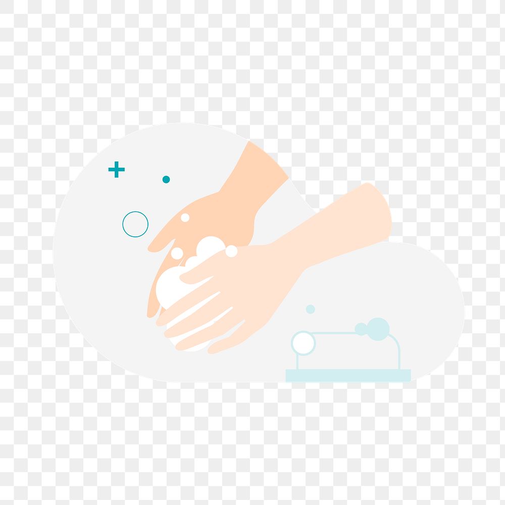 Hand washing with a soap to prevent Coronavirus transparent png