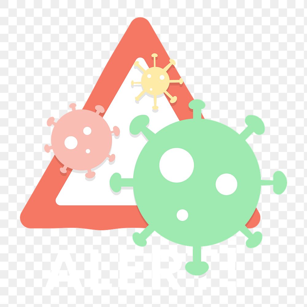 Coronavirus alert element transparent png