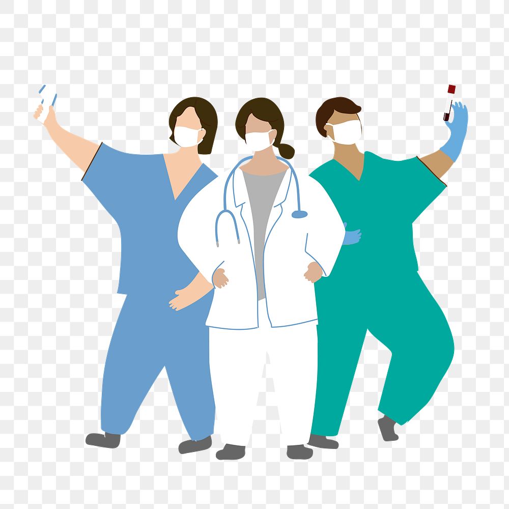 Coronavirus medical staff character element transparent png