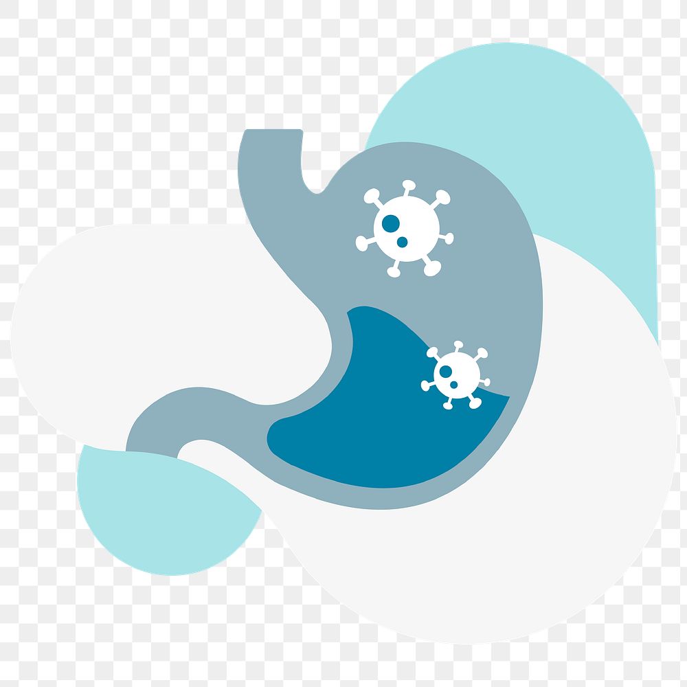 Virus in a stomach element transparent png