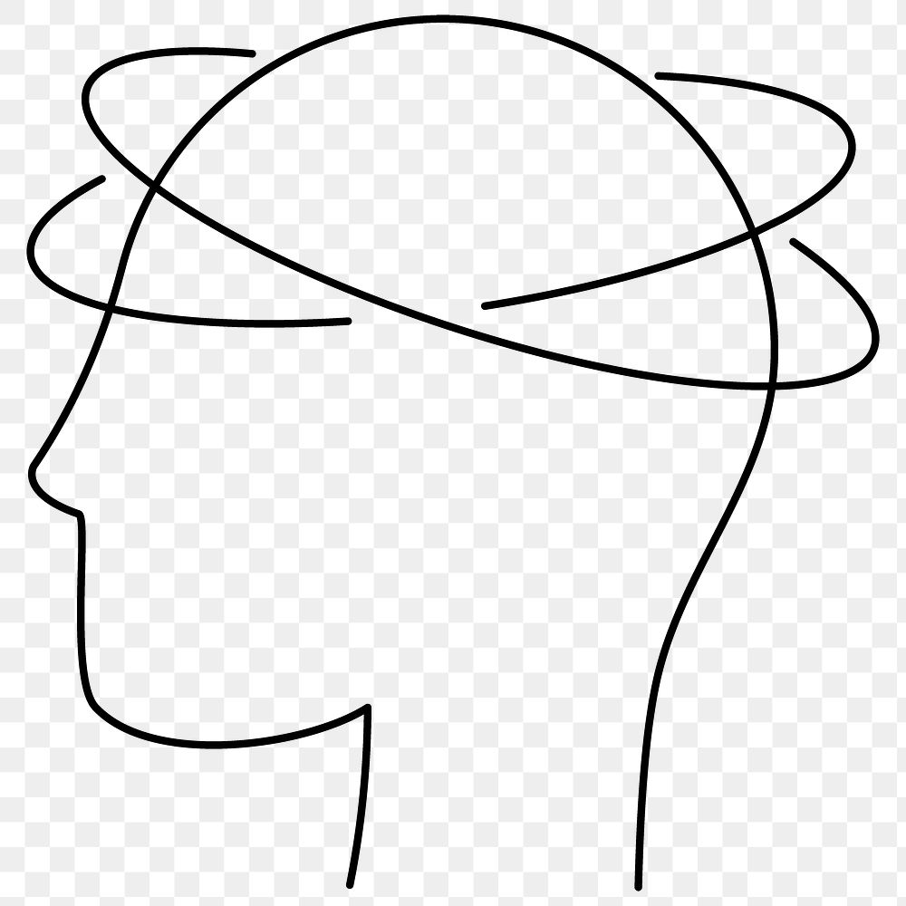 Line drawing character fainting from COVID-19 symptoms element transparent png