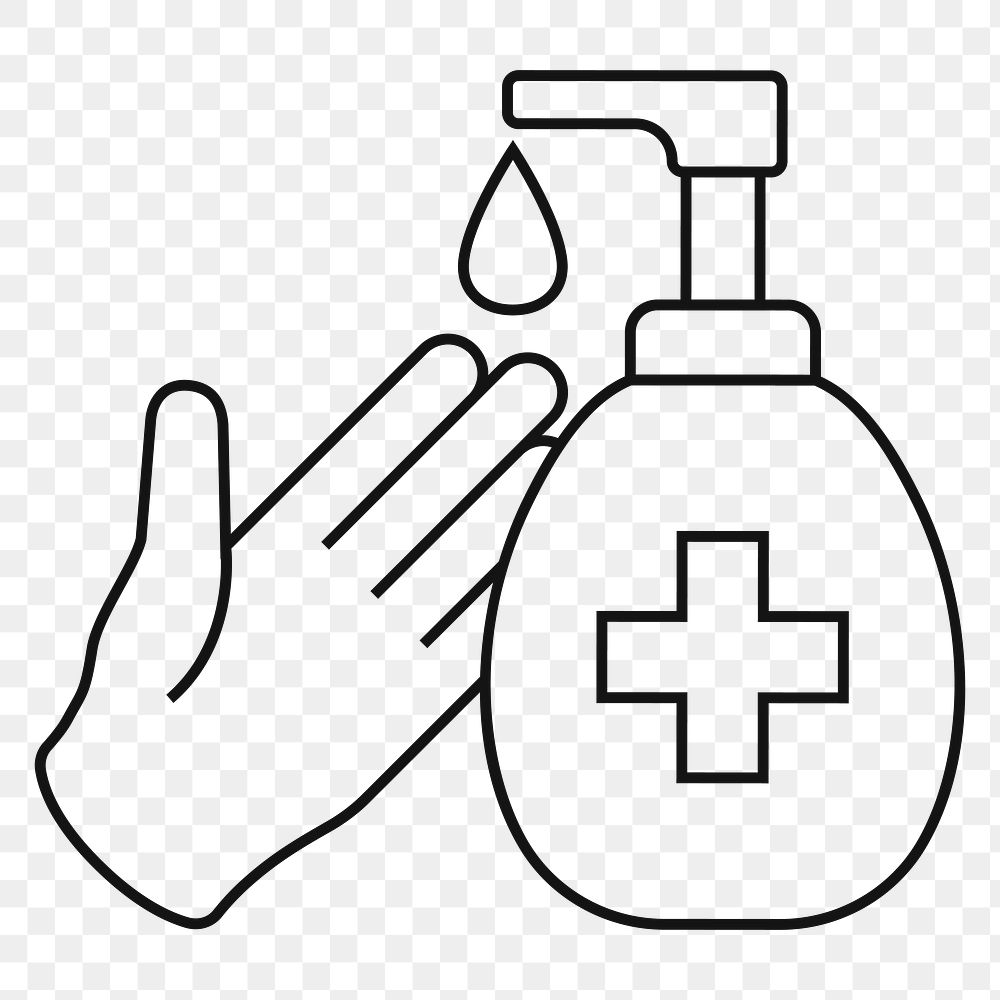 Wash your hands frequently with sanitizer gel to anti coronavirus element vector element transparent png