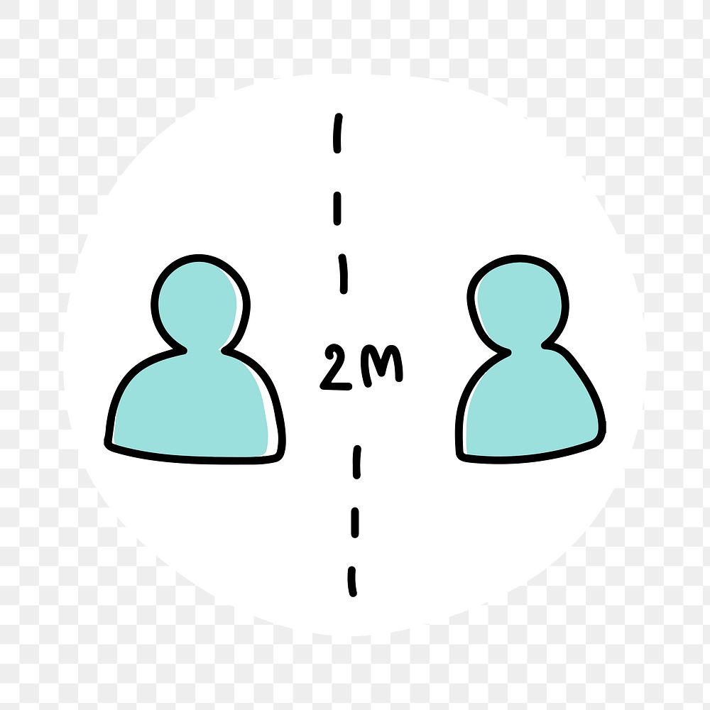 Social distancing to avoid coronavirus pandemic icon transparent png