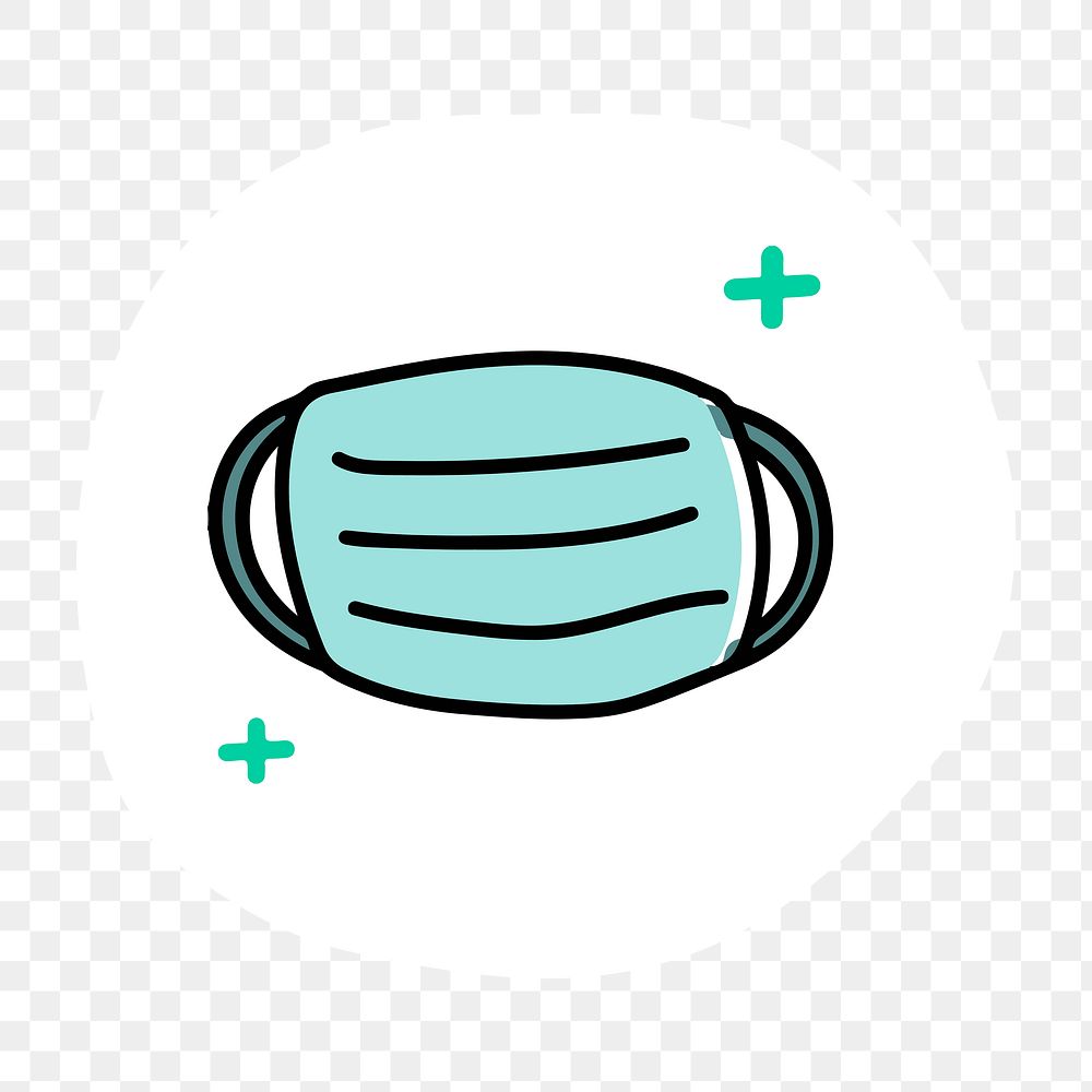 Green medical face mask icon transparent png