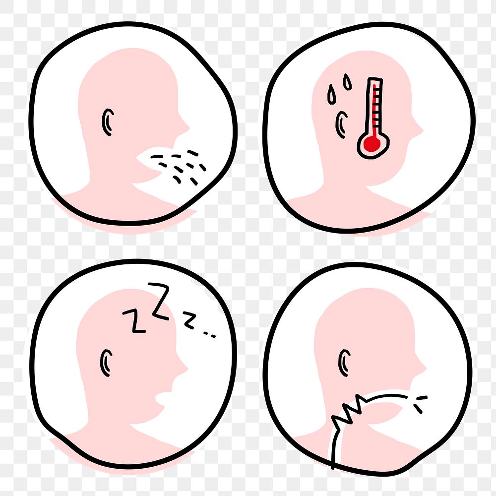 Coronavirus symptom set transparent png