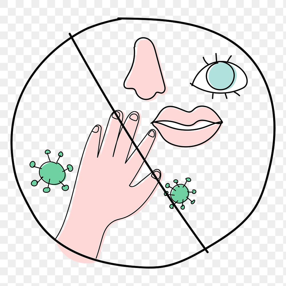 Don't touch your face transparent png