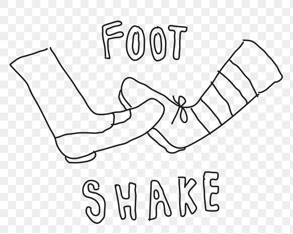 Foot shake png social distancing in new normal lifestyle doodle drawing