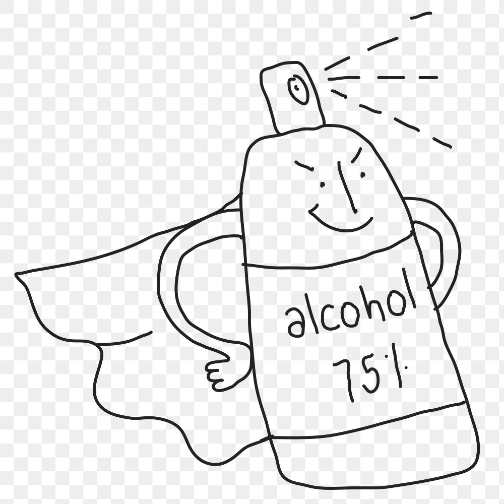 75% alcohol gel png COVID-19 doodle illustration