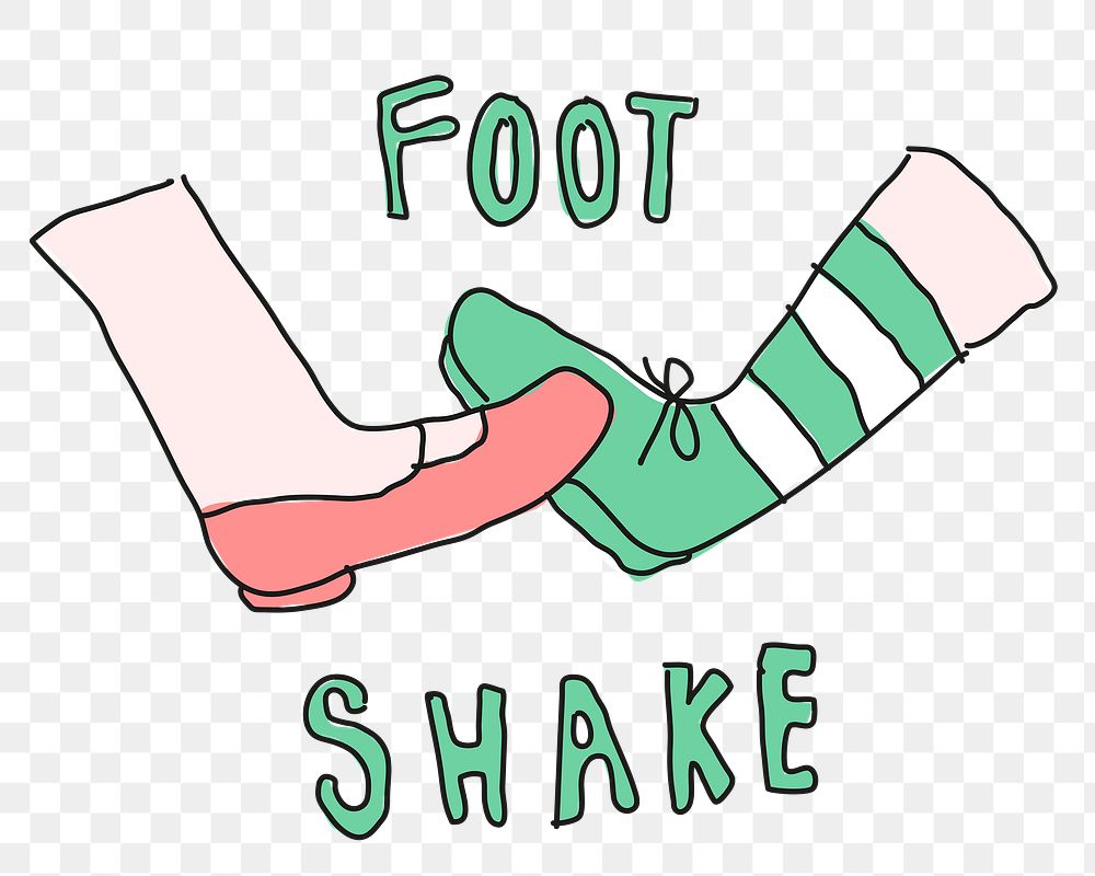 Foot shake png social distancing in new normal lifestyle doodle drawing