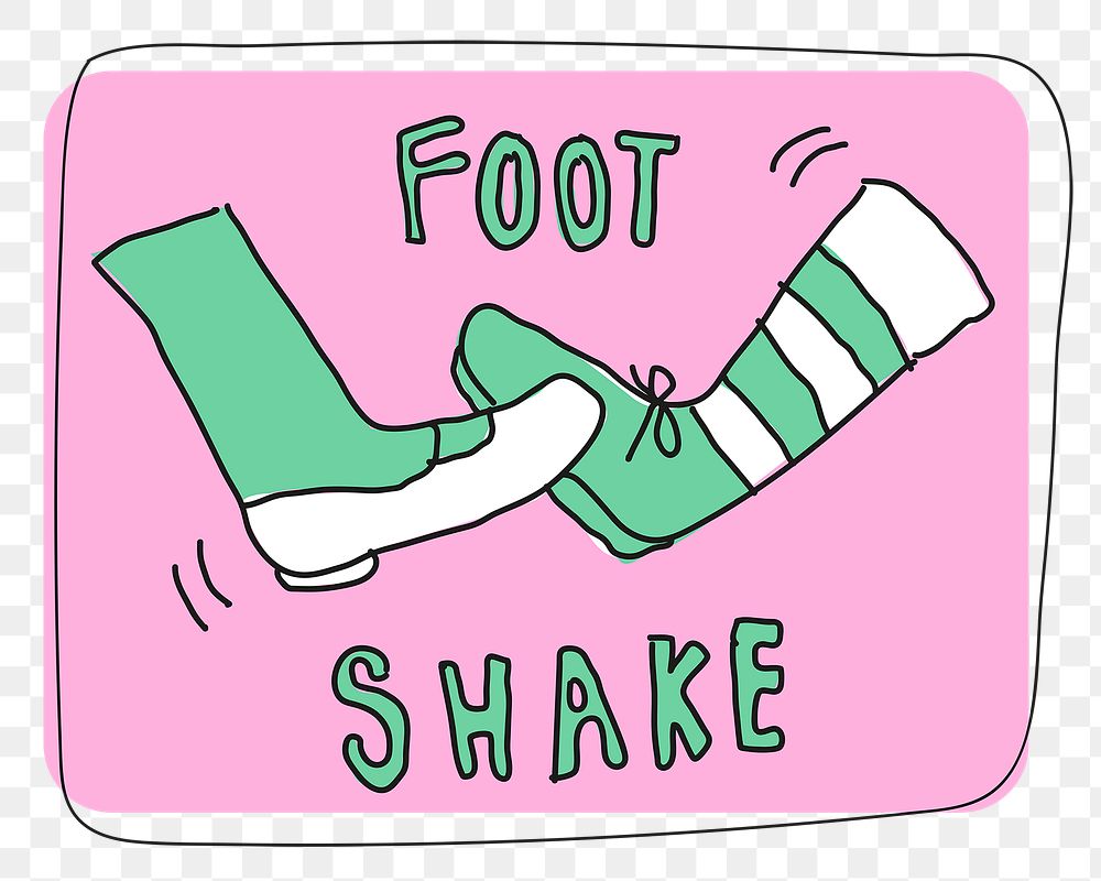 Foot shake png social distancing in new normal lifestyle doodle sticker