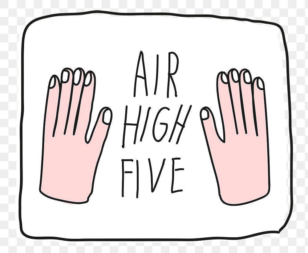 Air high five png social distancing doodle sticker
