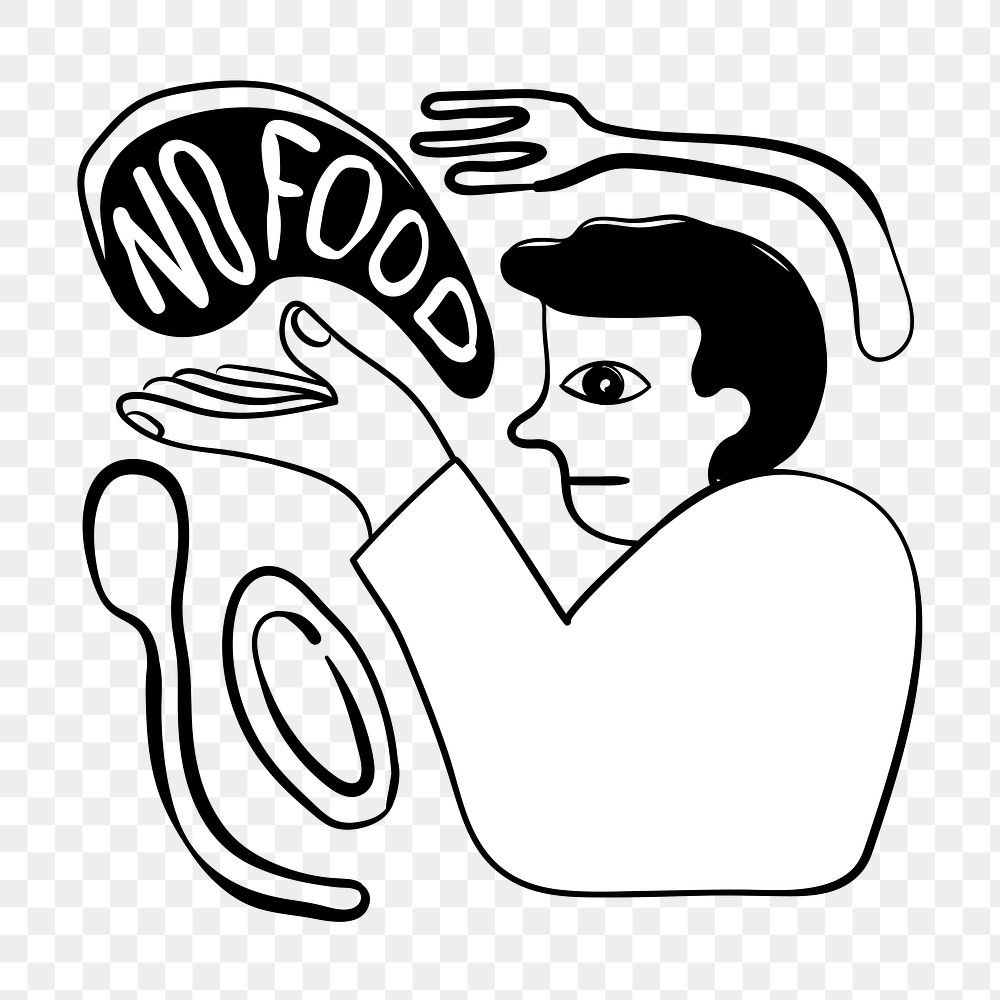 Hungry man during the coronavirus | Free PNG Sticker - rawpixel