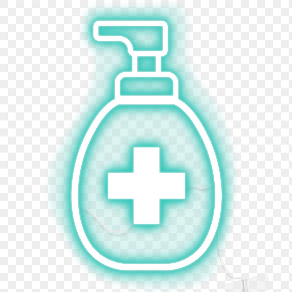 Alcohol hand rub dispenser neon sign transparent png