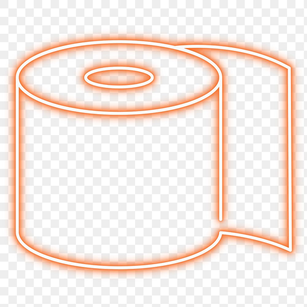 Toilet tissue roll neon sign transparent png 