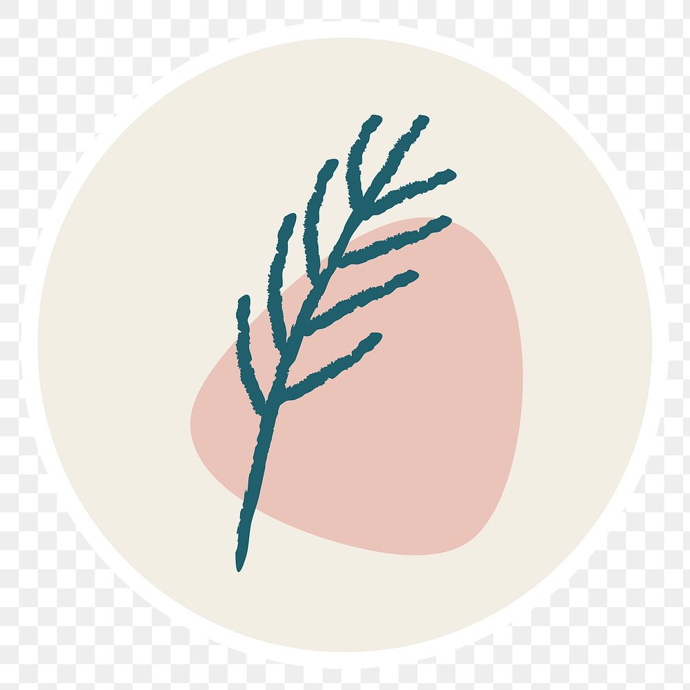 Minimal leaf doodle social story highlight sticker overlay