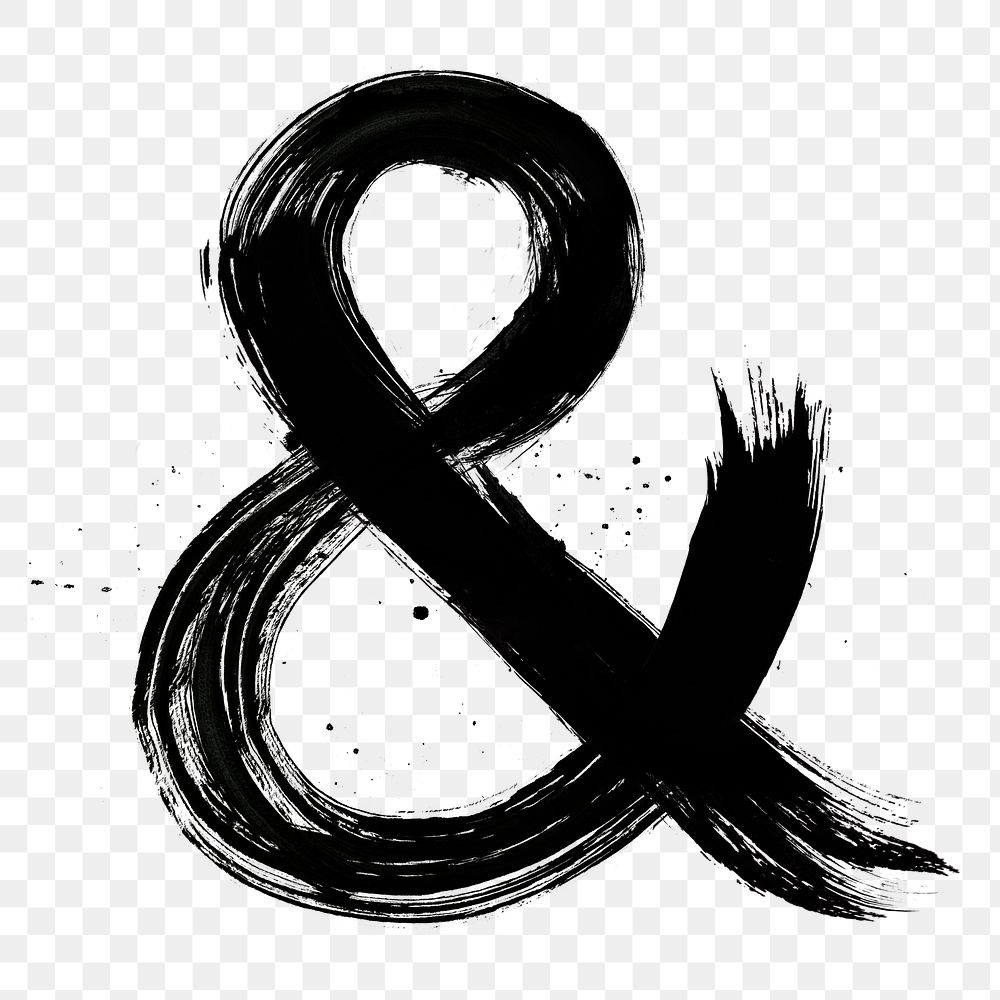 Ampersand symbol png grunge hand drawn font typography