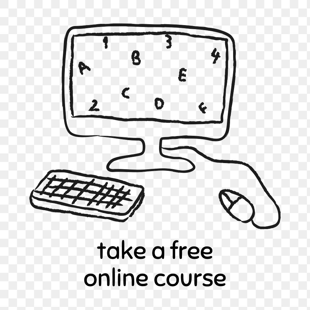 Take a free online course doodle style design element