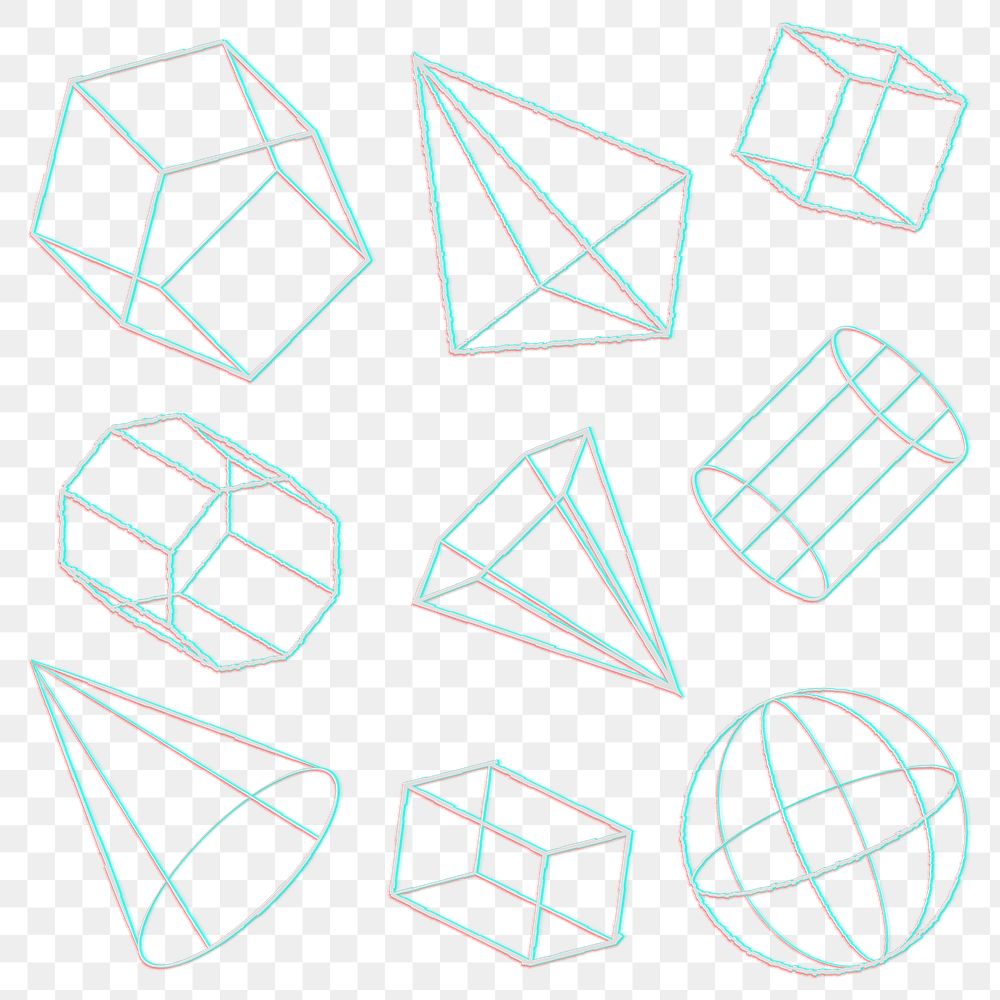 3D geometric shape design element set