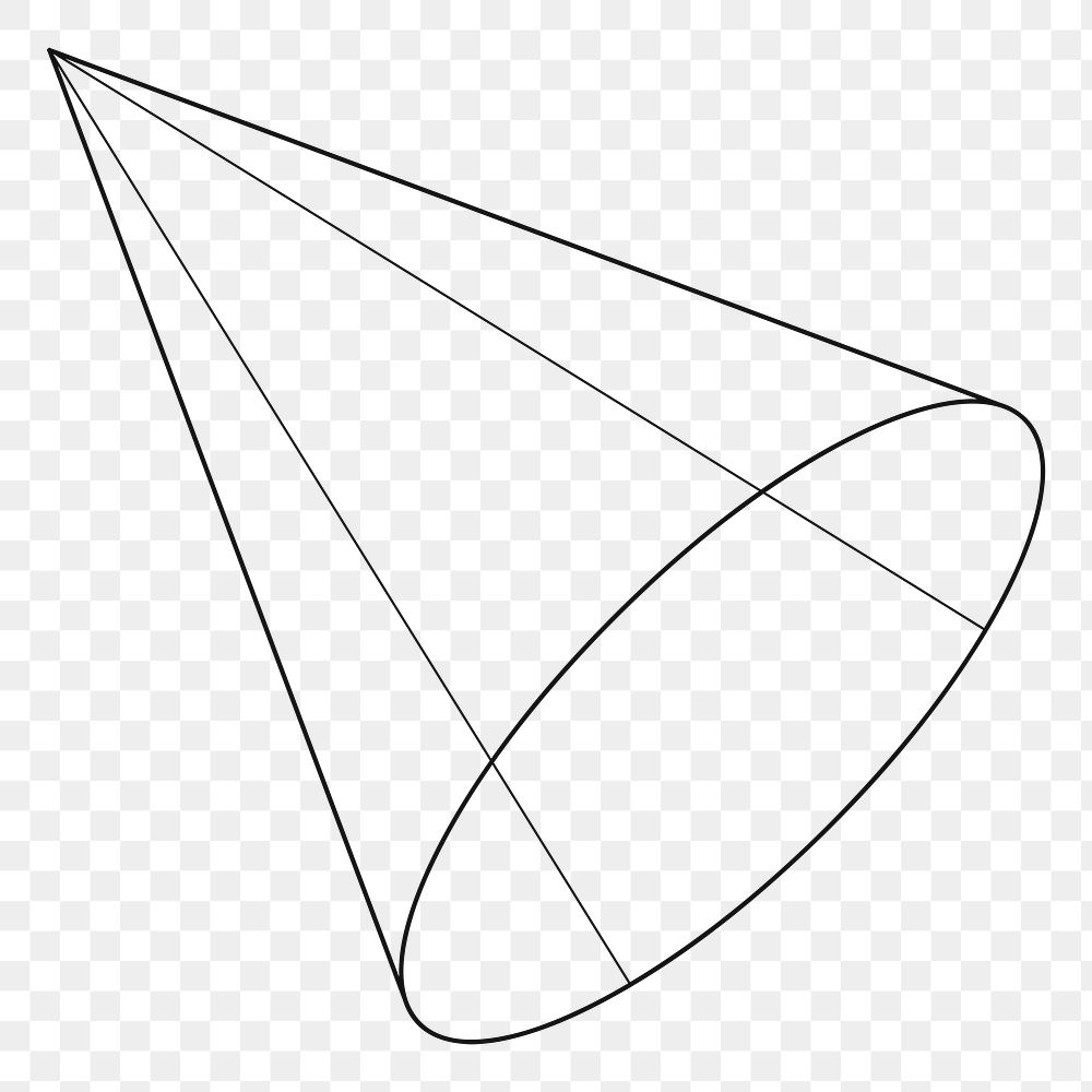 3D geometric cone design element Free PNG Sticker rawpixel