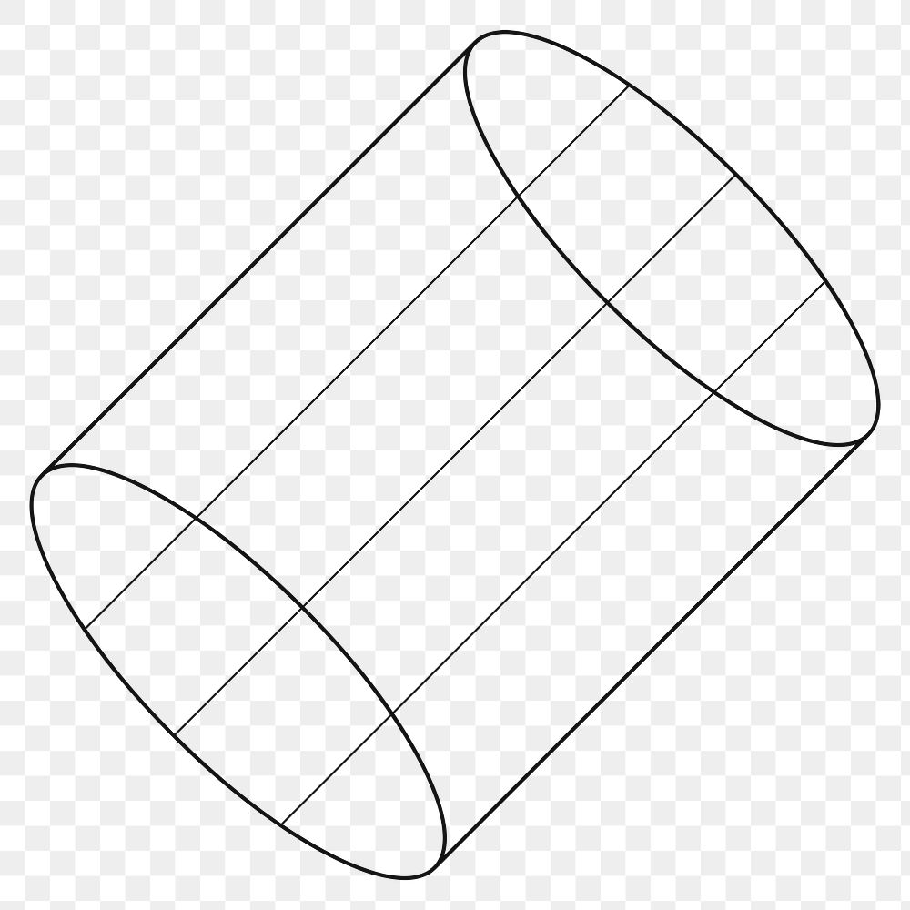 3D cylindrical shape outline design Free PNG Sticker rawpixel