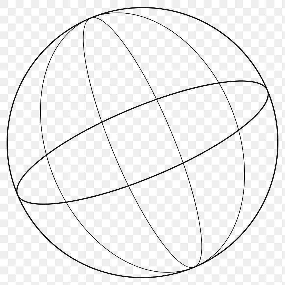 3D sphere outline design element | Free PNG Sticker - rawpixel