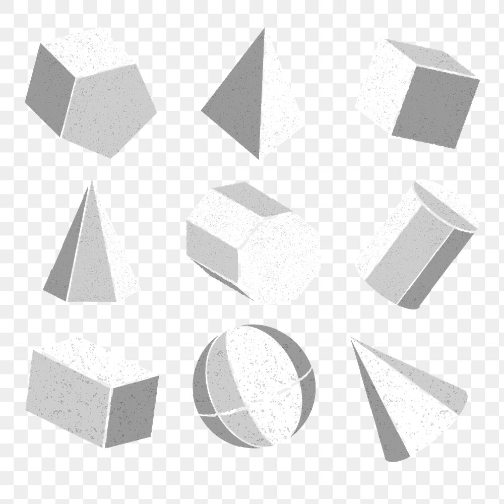 3D geometric shape design element set
