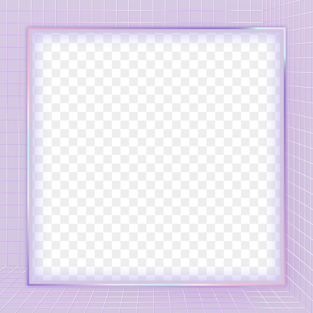 Pastel 3D png grid patterned frame transparent backgroun