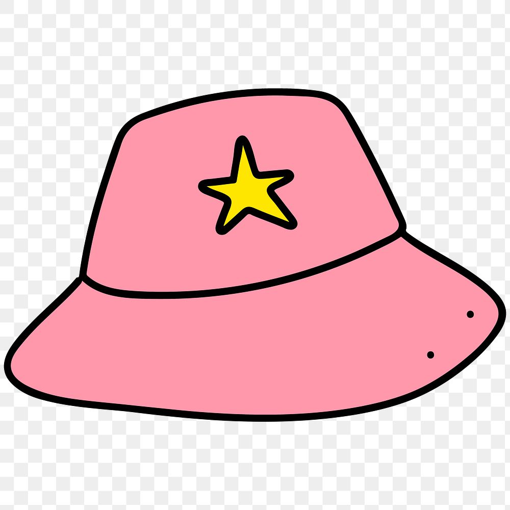 Pink bucket hat illustrated design element