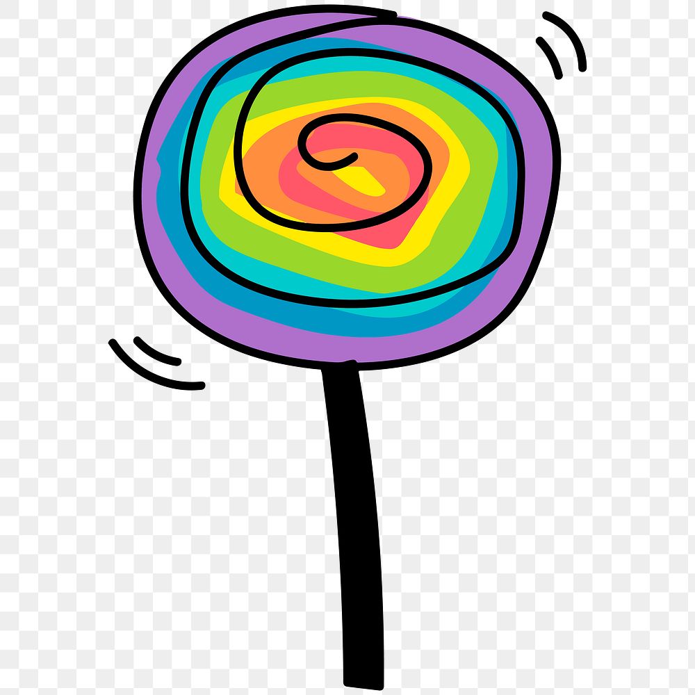 Rainbow lollipop illustrated design element