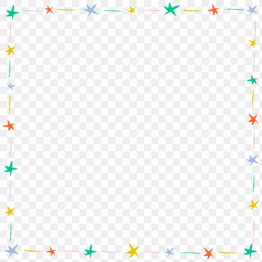 Cute colorful illustrated star frame design element