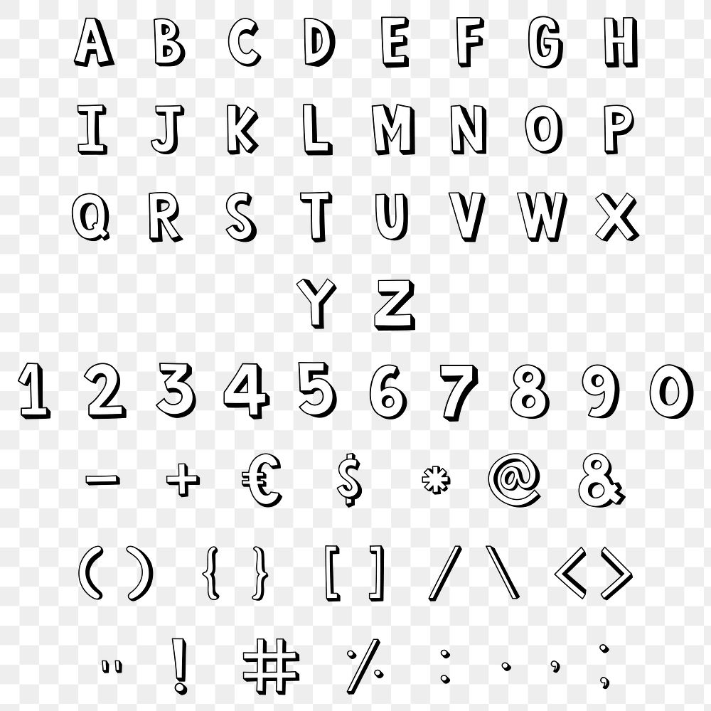 Styled alphabet and symbol set design element
