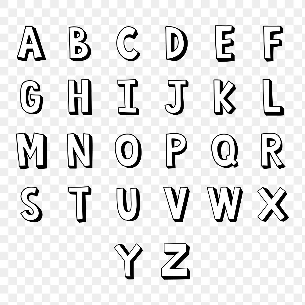 Styled alphabet set design element