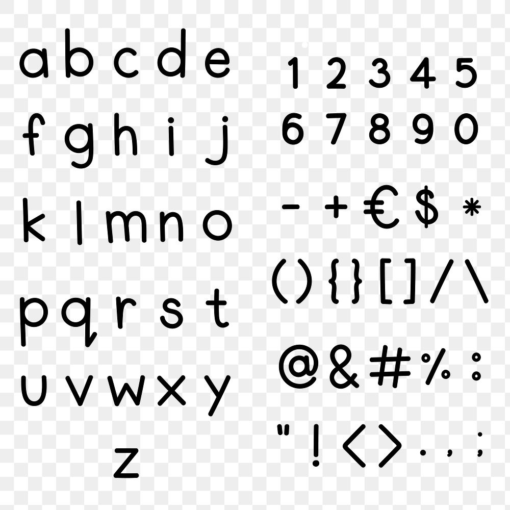 Styled alphabet and symbol set design element