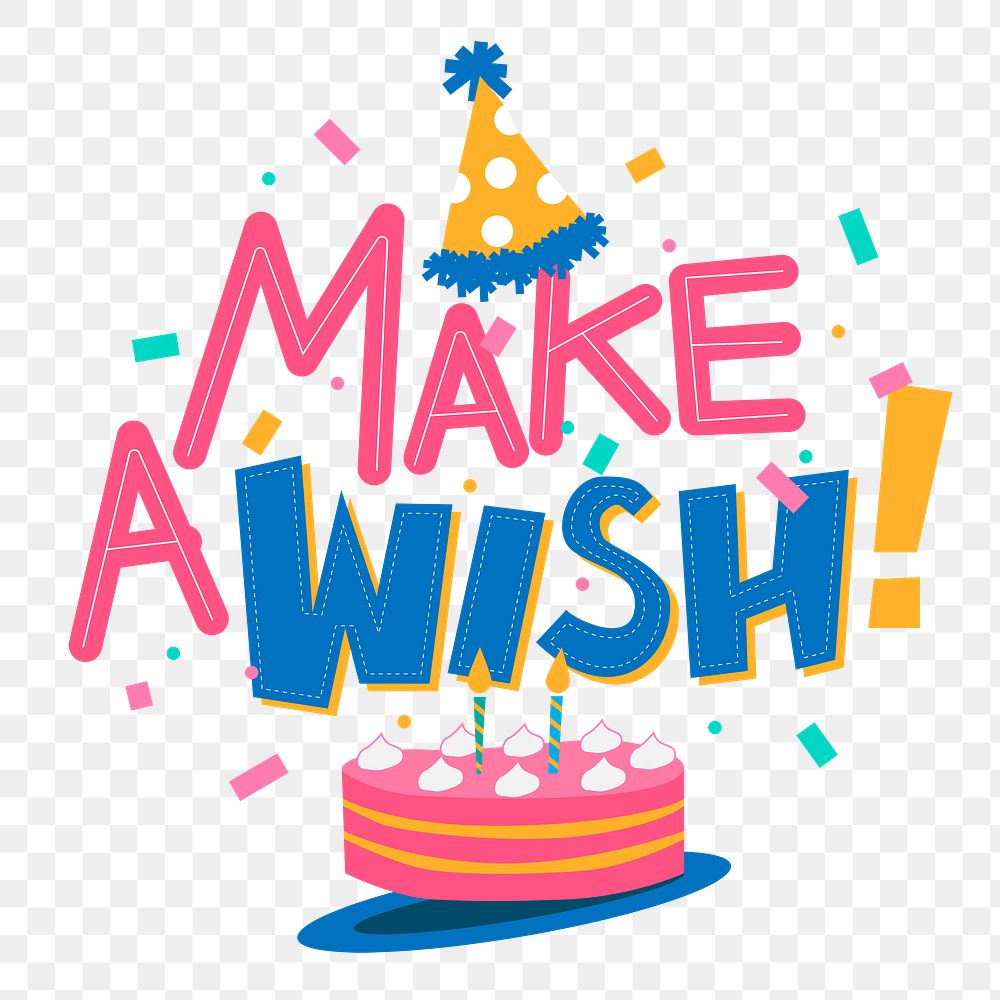 Kids birthday party message png typography