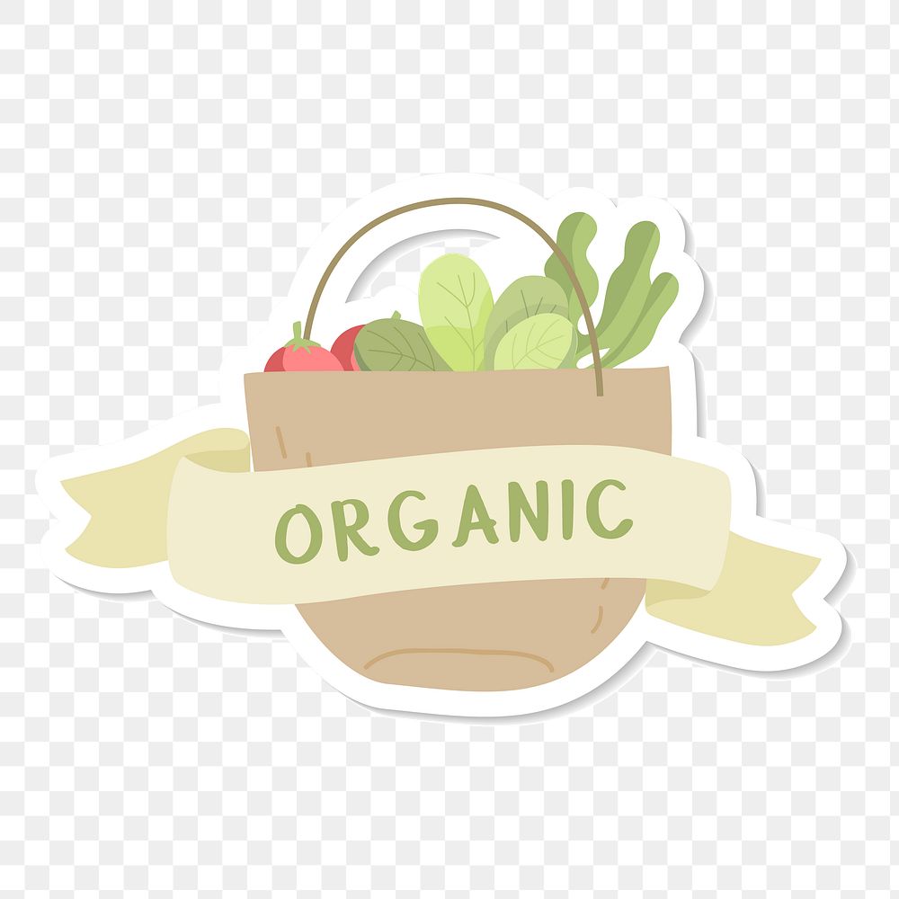 Organic food sticker transparent png