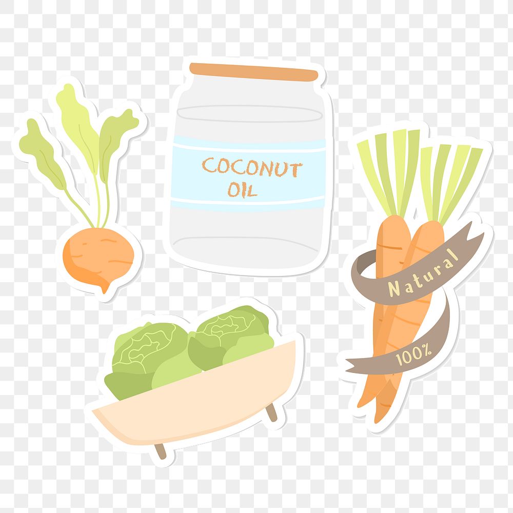 Natural 100% sticker collection transparent png