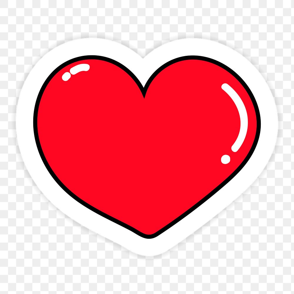 Shiny red heart-shaped transparent png