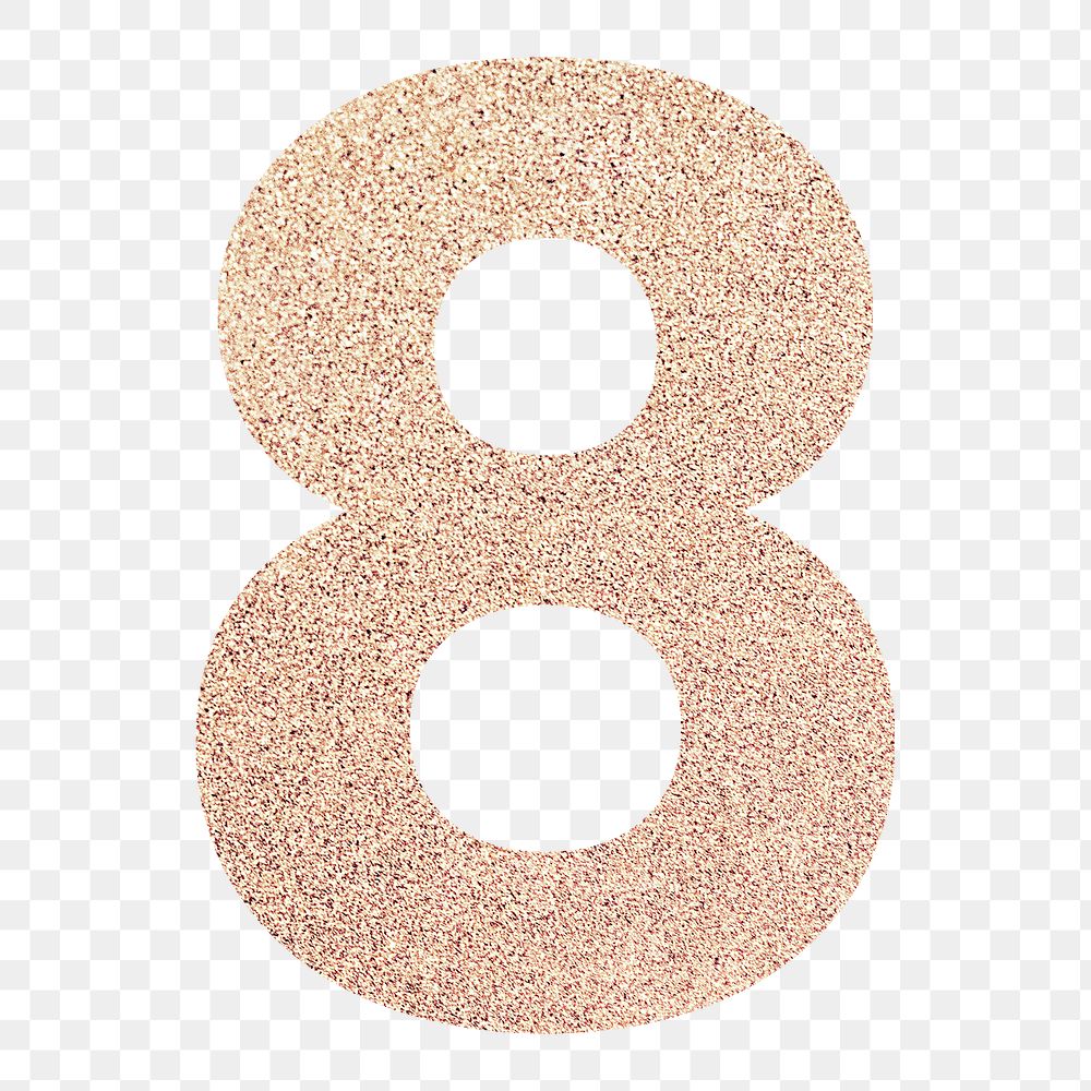 Glitter number 8 typography transparent | Premium PNG Sticker - rawpixel