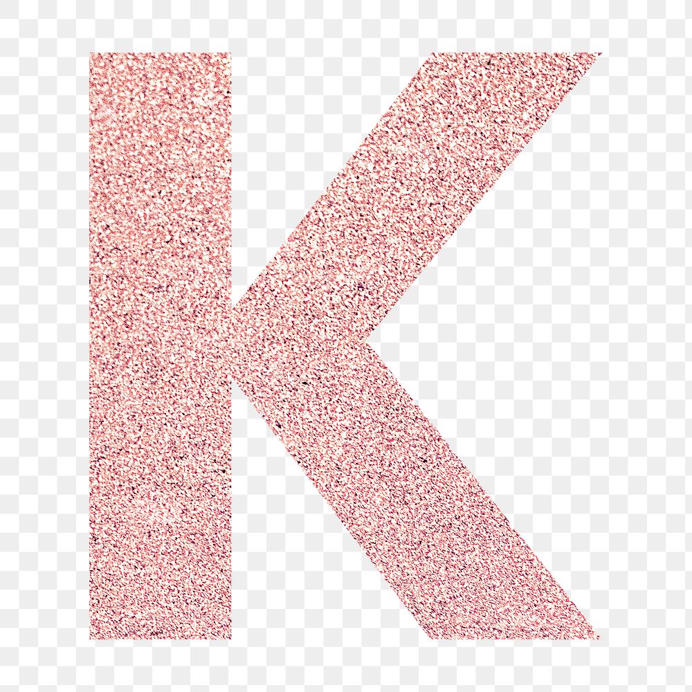Glitter capital letter K sticker transparent png
