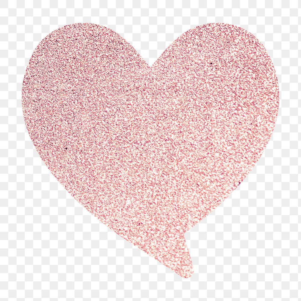 Glitter heart shape speech bubble | Free PNG Sticker - rawpixel