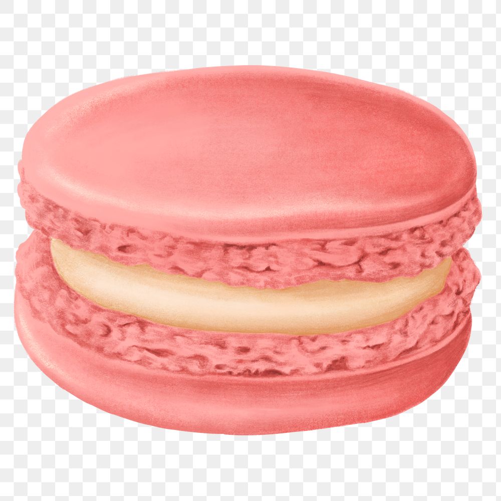 Hand drawn sweet macaron transparent png