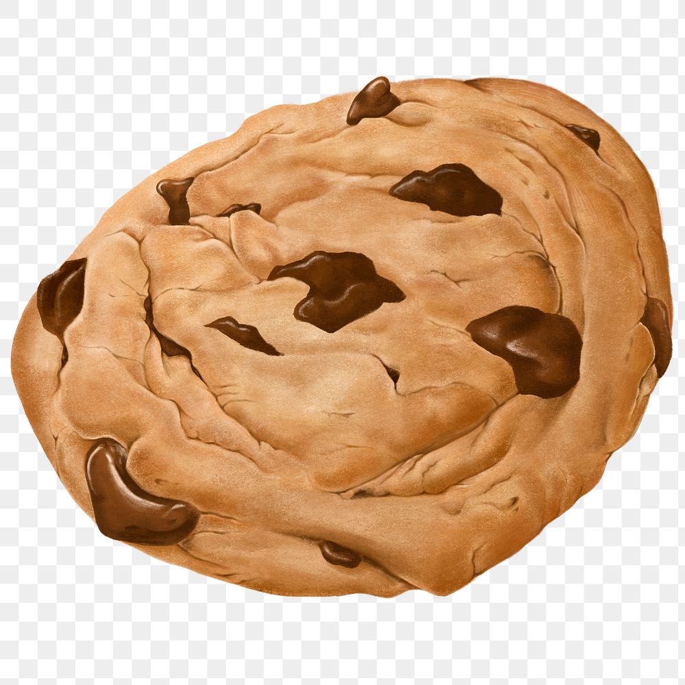 Hand drawn chocolate chip cookie Premium PNG Sticker rawpixel