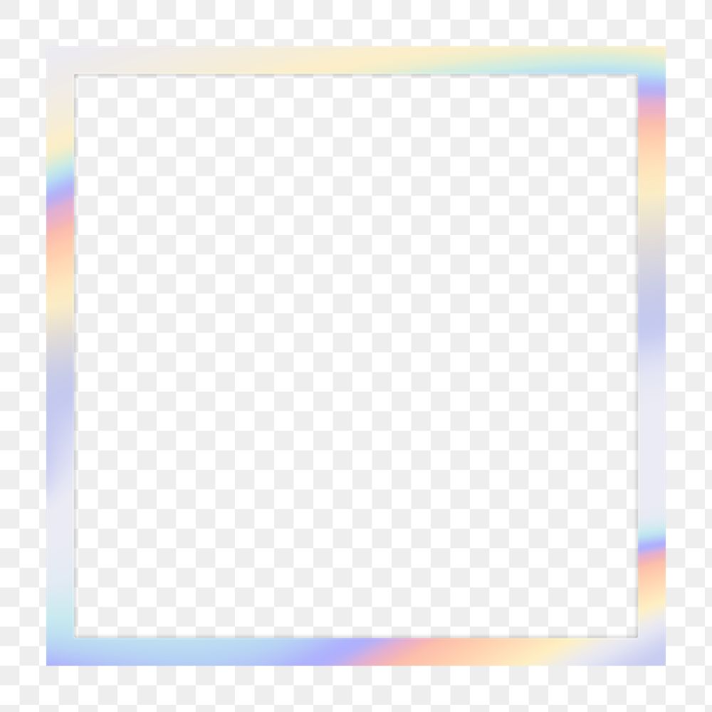 Colorful square gradient border template transparent png