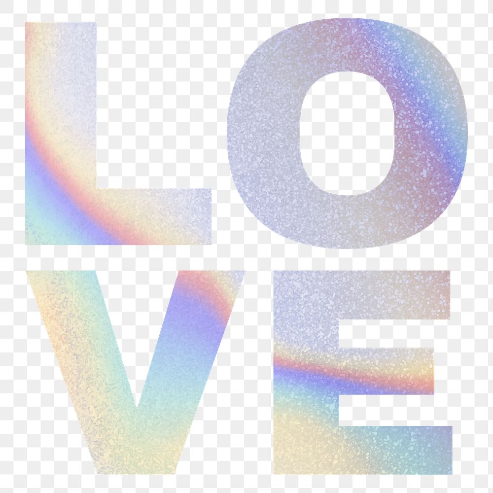 Pastel holographic typography style transparent png