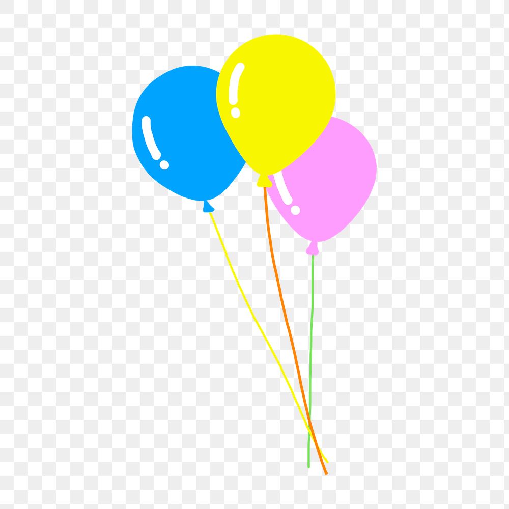 Doodle party balloons transparent png