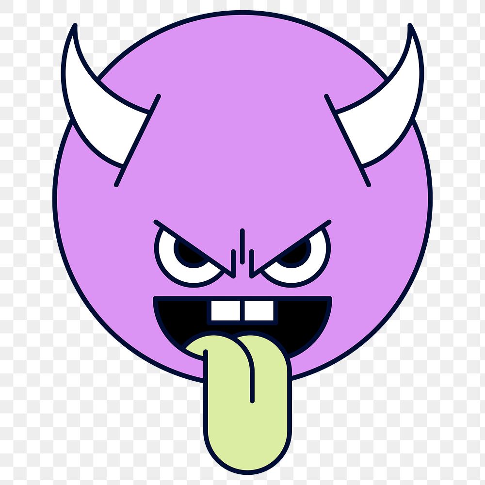 Funky purple devil monster emoji | Free PNG Sticker - rawpixel