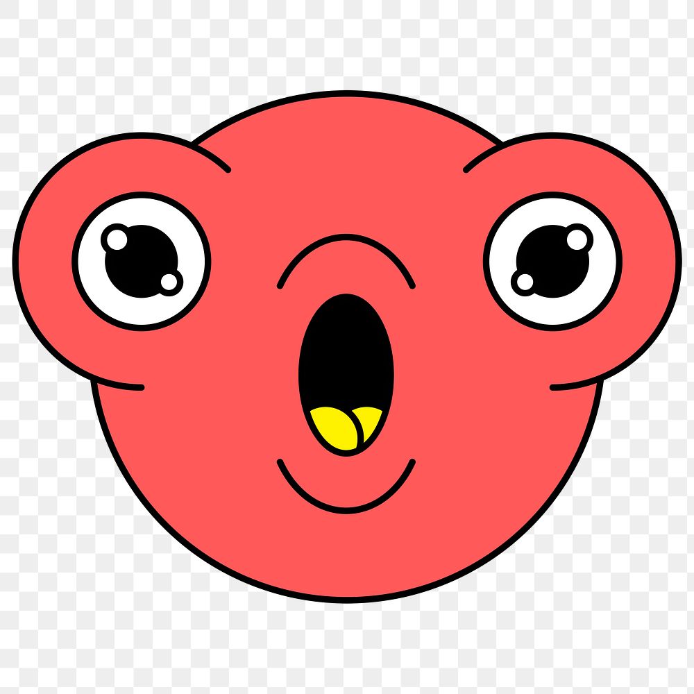 Red funky monster goldfish emoji Free PNG Sticker rawpixel